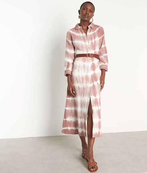 Picture of LAURICE TIE-DYE GREEN COTTON MAXI DRESS